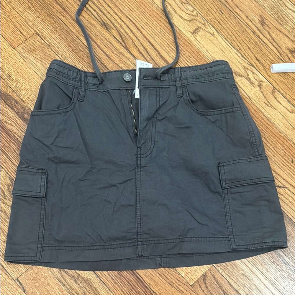 Dark Grey Cargo Mini Skirt